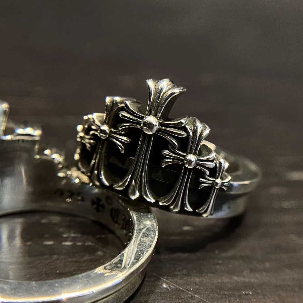 Chrome Hearts Silver Cross Cluster Ring - Silver